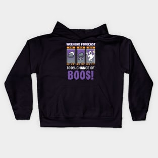 Weekend Forecast - 100% Chance of Boos - Cartoon Halloween Kids Hoodie